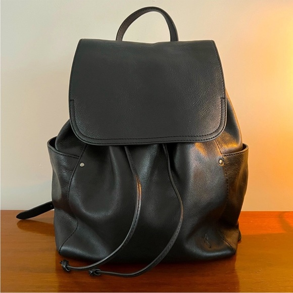 Frye Olivia Black Leather Backpack - Picture 3 of 12